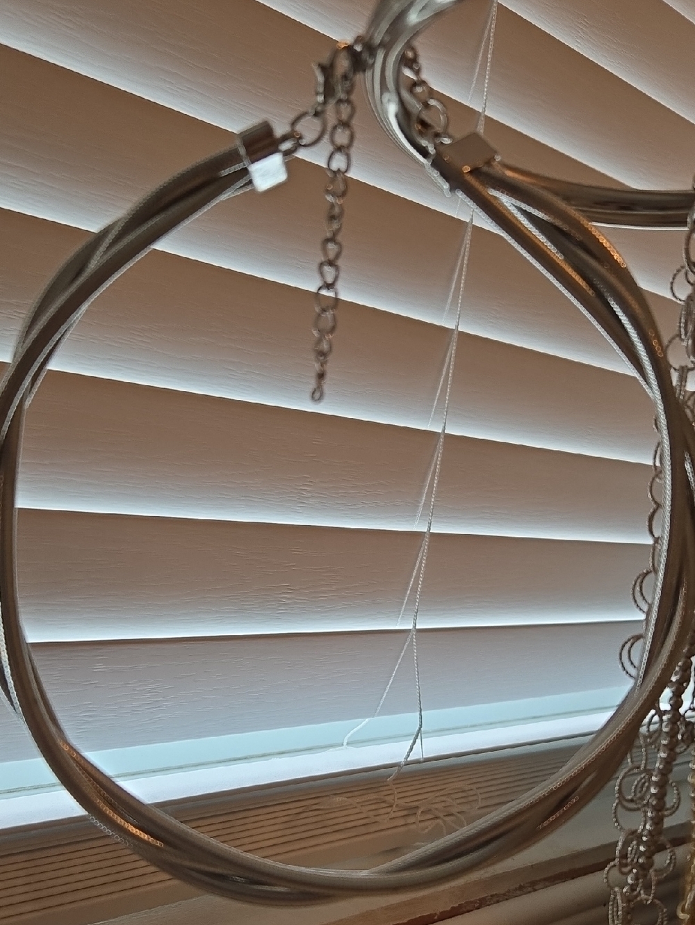 Silver Tone Multi-Strand Hoop Necklace
